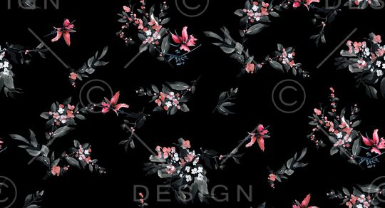 水彩花卉印花华亿平台图片