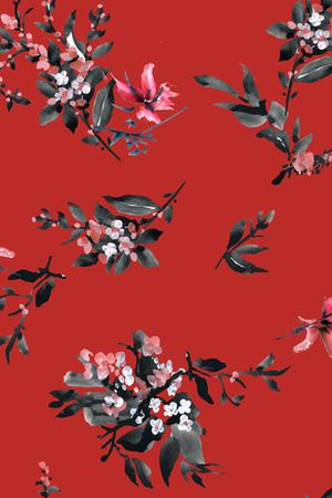 水彩花卉印花华亿平台图片