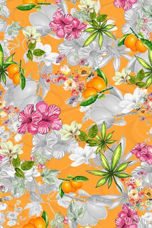 彩底花卉印花华亿平台图片