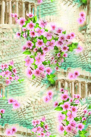 风格化花卉印花华亿平台图片