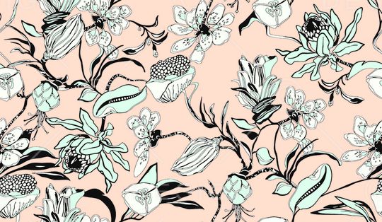 风格化花卉印花华亿平台图片