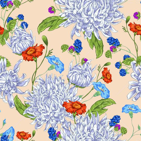 风格化花卉印花华亿平台图片