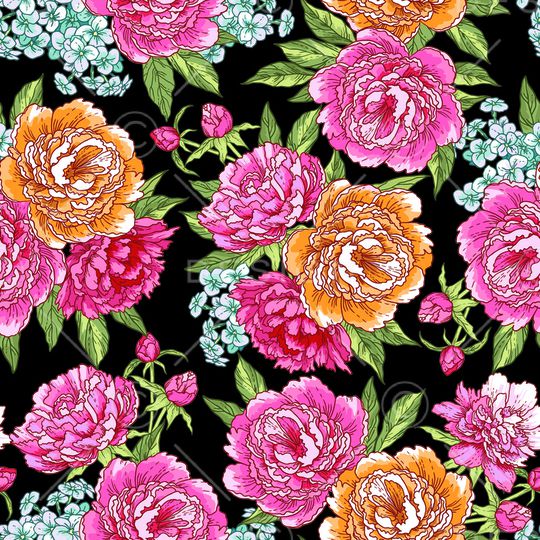 风格化花卉印花华亿平台图片