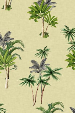 椰子树印花华亿平台图片