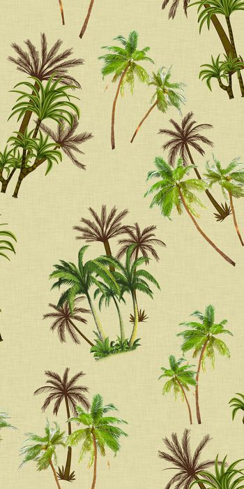 椰子树印花华亿平台图片