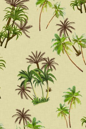 椰子树印花华亿平台图片