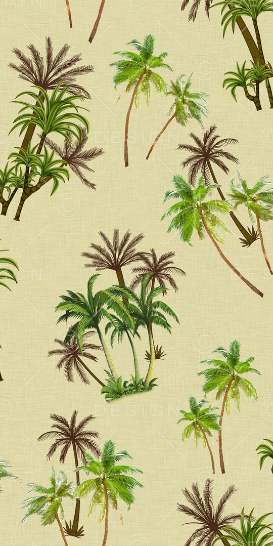 椰子树印花华亿平台图片