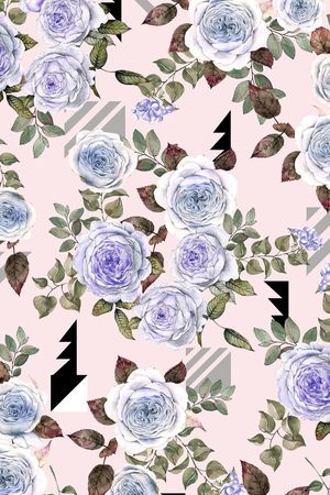 水彩花卉印花华亿平台图片