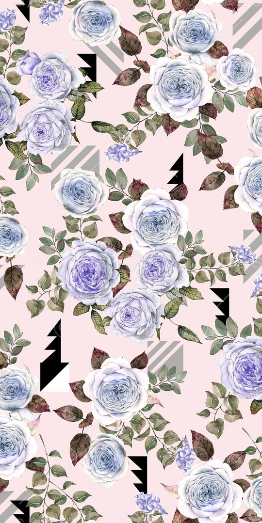 水彩花卉印花华亿平台图片