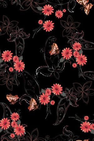 水彩花卉印花华亿平台图片