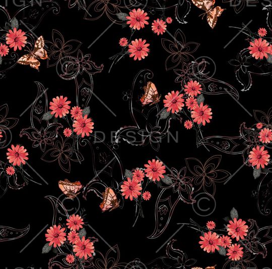 水彩花卉印花华亿平台图片