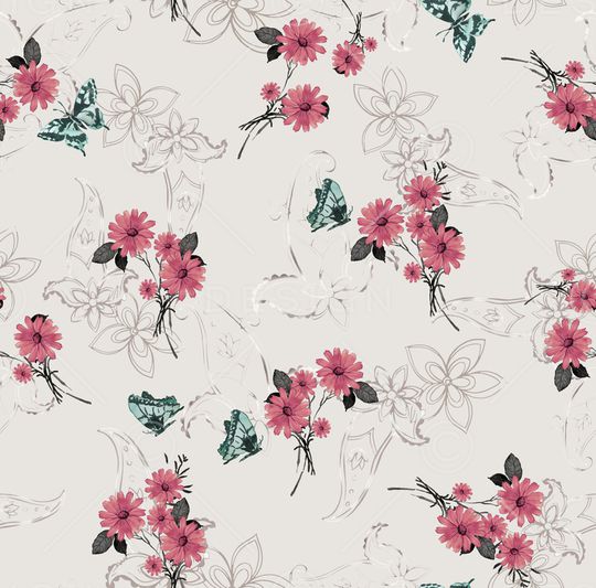 水彩花卉印花华亿平台图片