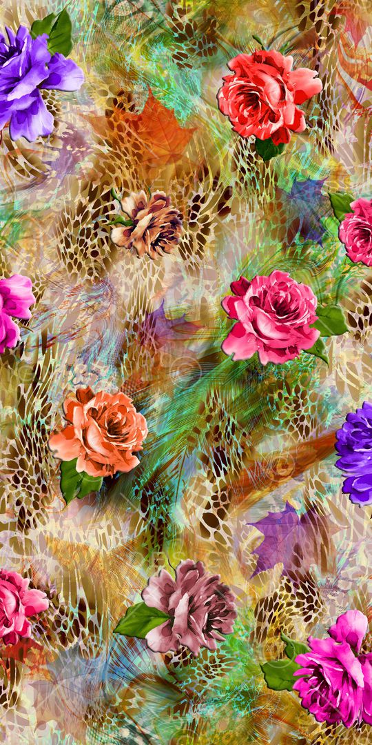 水彩花卉印花华亿平台图片