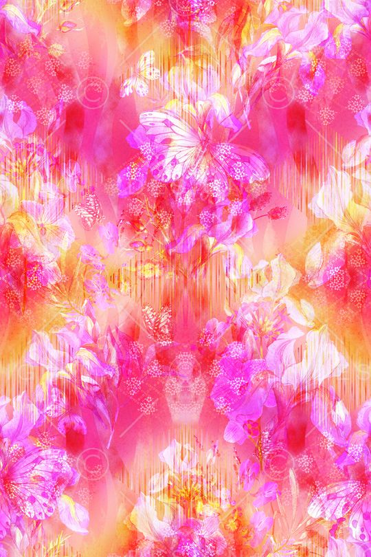 抽象花卉印花华亿平台图片