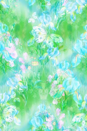 抽象花卉印花华亿平台图片