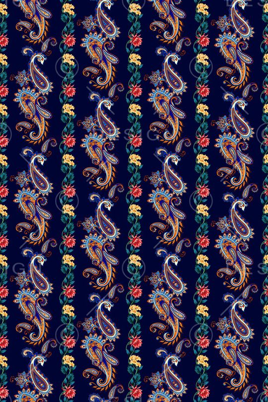 佩斯利印花华亿平台图片