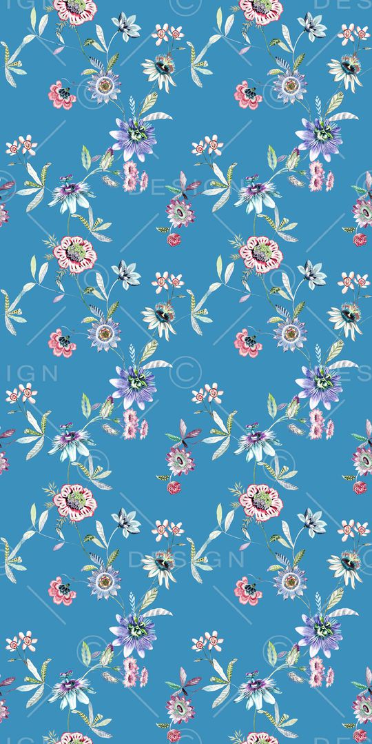 清爽底花卉印花华亿平台图片