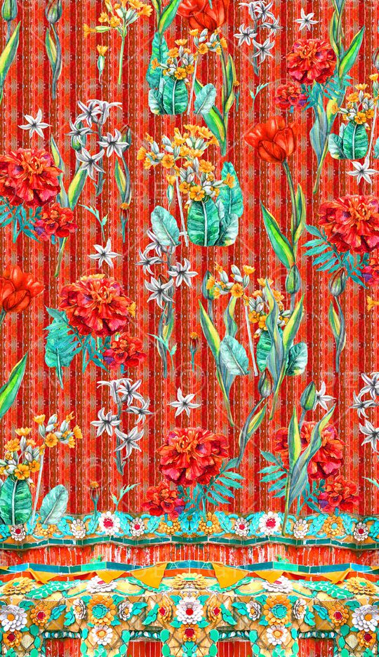 花卉印花华亿平台图片