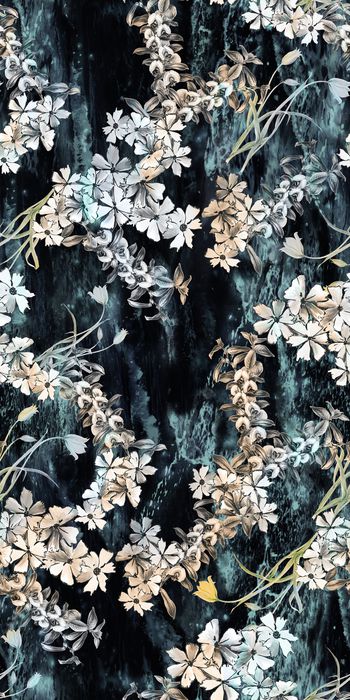 清爽底花卉印花华亿平台图片