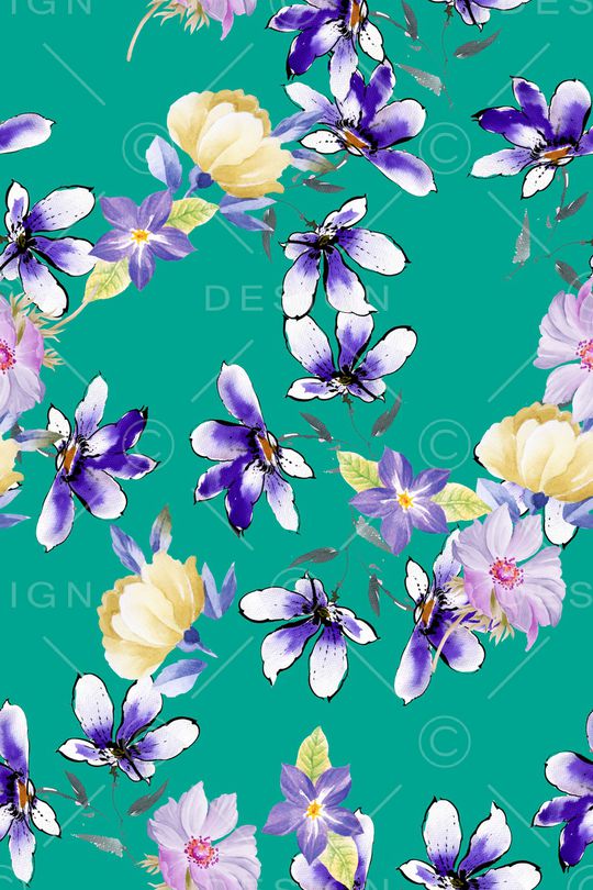 满版散花印花华亿平台图片