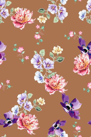 满版散花印花华亿平台图片