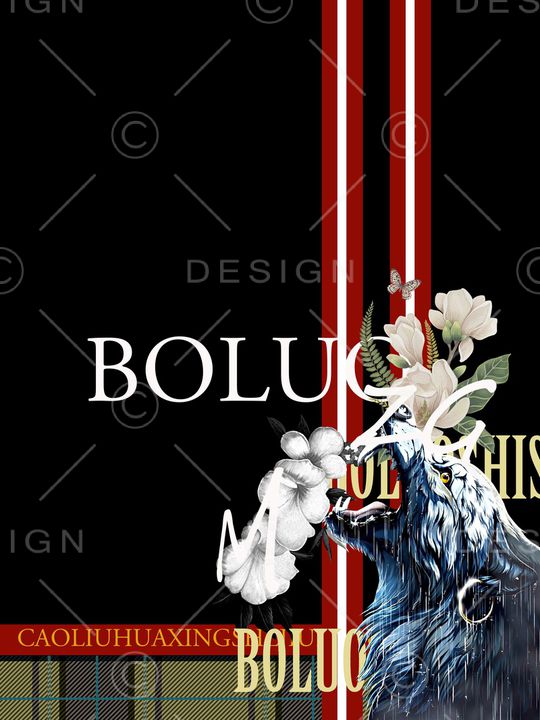 抽象男装印花华亿平台图片