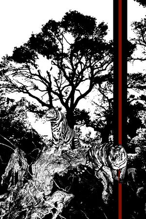 抽象男装印花华亿平台图片