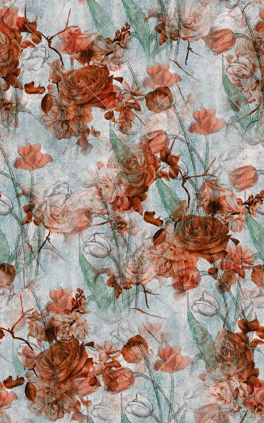 抽象花卉印花华亿平台图片