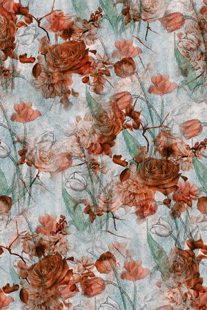 抽象花卉印花华亿平台图片