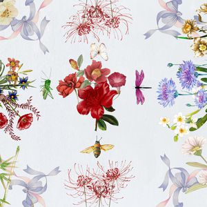 罂粟花印花华亿平台图片