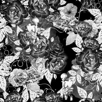 1156778-水彩花叠叠汽车机构机器人-3