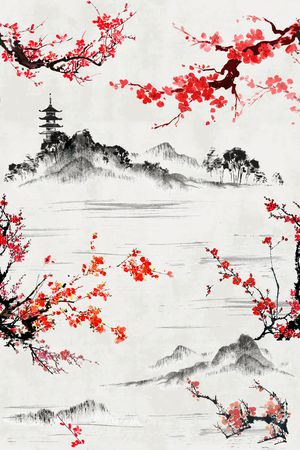 水墨风印花华亿平台图片