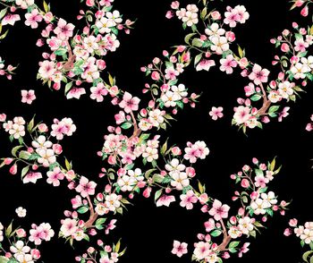 清爽底花卉印花华亿平台图片