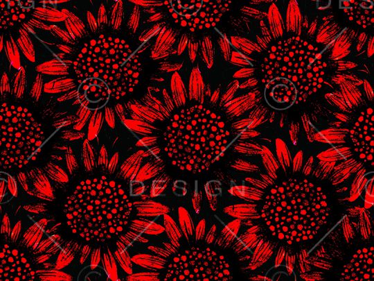 黑底花卉印花华亿平台图片