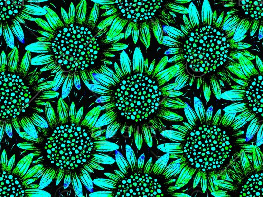 黑底花卉印花华亿平台图片