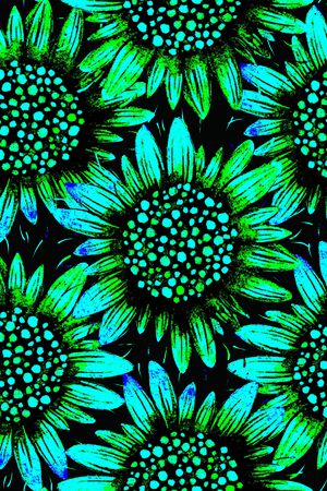 黑底花卉印花华亿平台图片