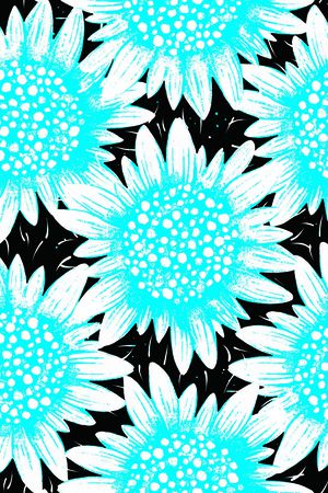 黑底花卉印花华亿平台图片