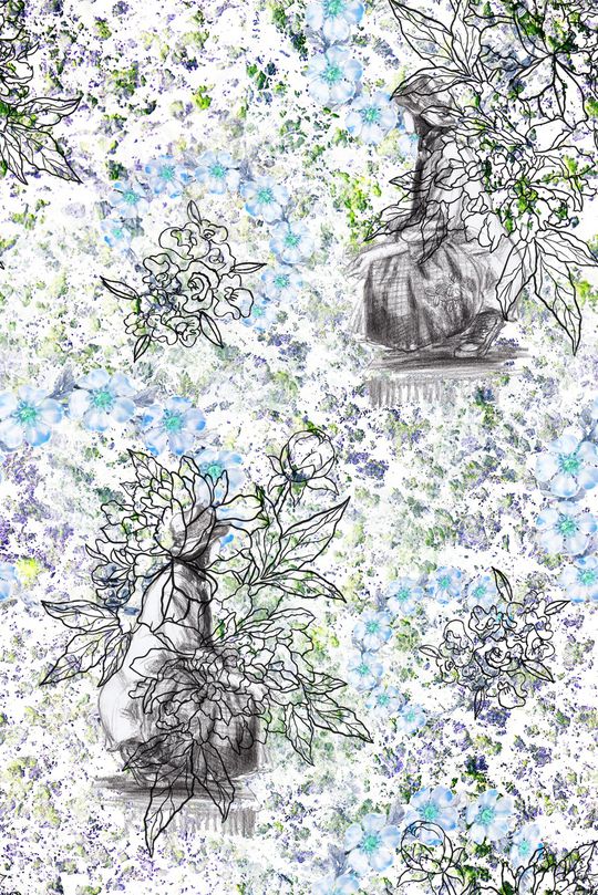 抽象花卉印花华亿平台图片