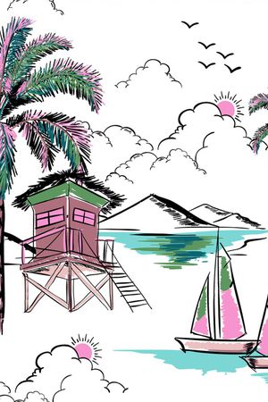 清爽底花卉印花华亿平台图片