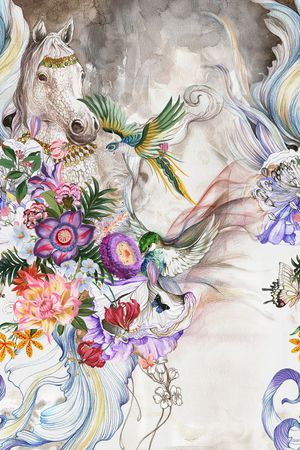 花鸟印花华亿平台图片