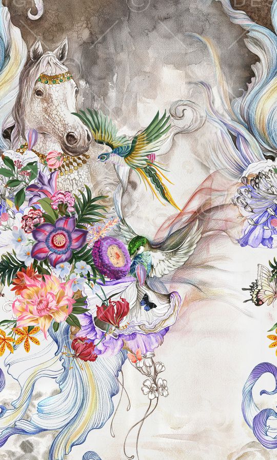 花鸟印花华亿平台图片