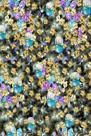 朦胧花卉印花华亿平台图片