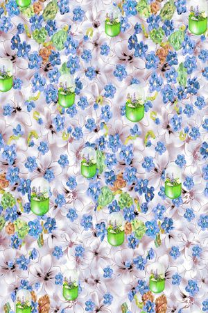 朦胧花卉印花华亿平台图片