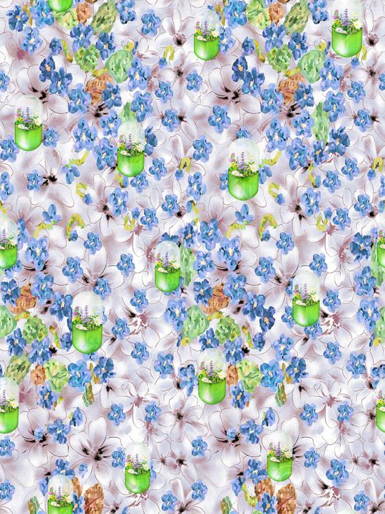 朦胧花卉印花华亿平台图片