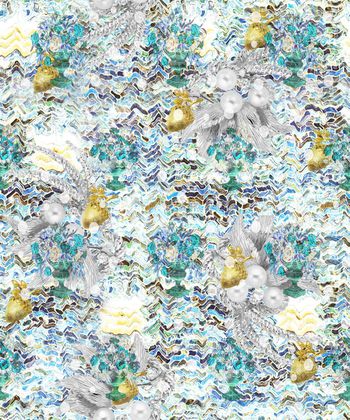 1158012-波浪砖墙窗户花朵珠宝