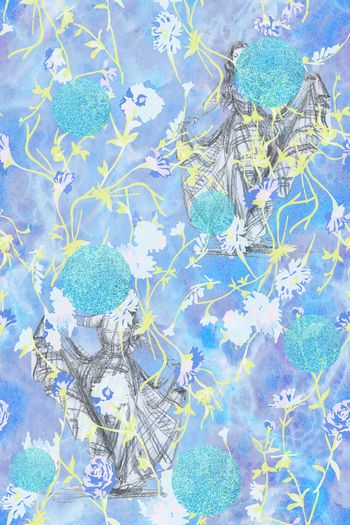 1158072-大理石底纹小碎花四叶草-1