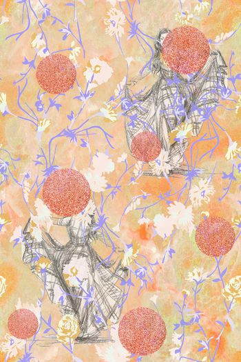 1158073-大理石底纹小碎花四叶草