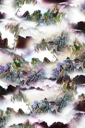 中国风印花华亿平台图片