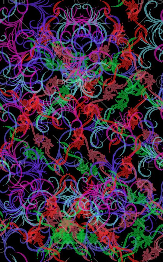 抽象花卉印花华亿平台图片