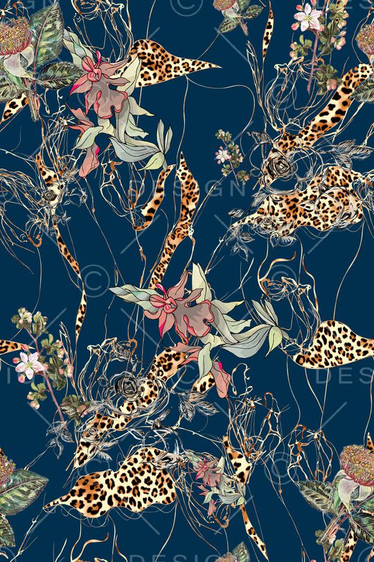 抽象花卉印花华亿平台图片